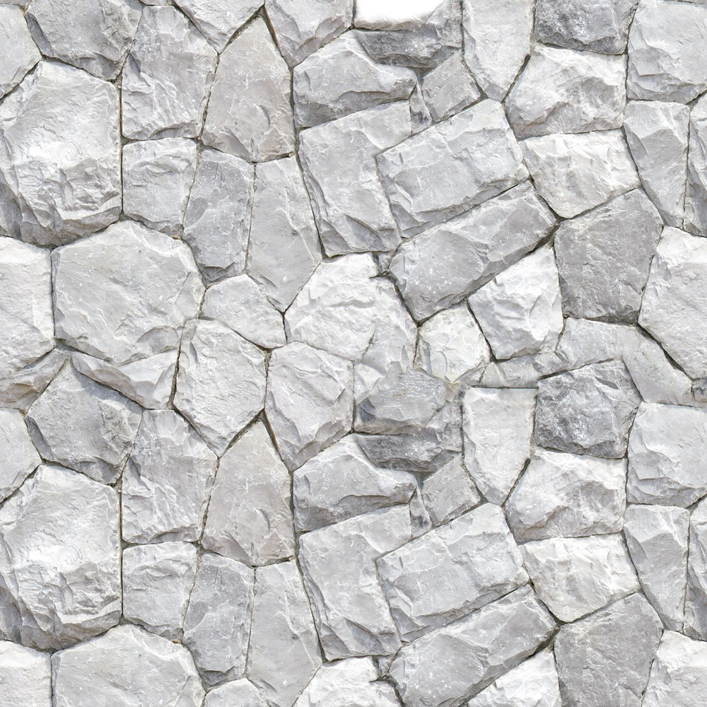 Papel de Parede Adesivo Pedra Paralelepípedo Rústico Natural Branco Cinza Lavável Stone Wallpaper