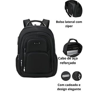Mochila Grande Impermeável Faculdade Reforçada Notebook Cadeado com Bolso Anti-furto 90601 em Oferta na Shopee