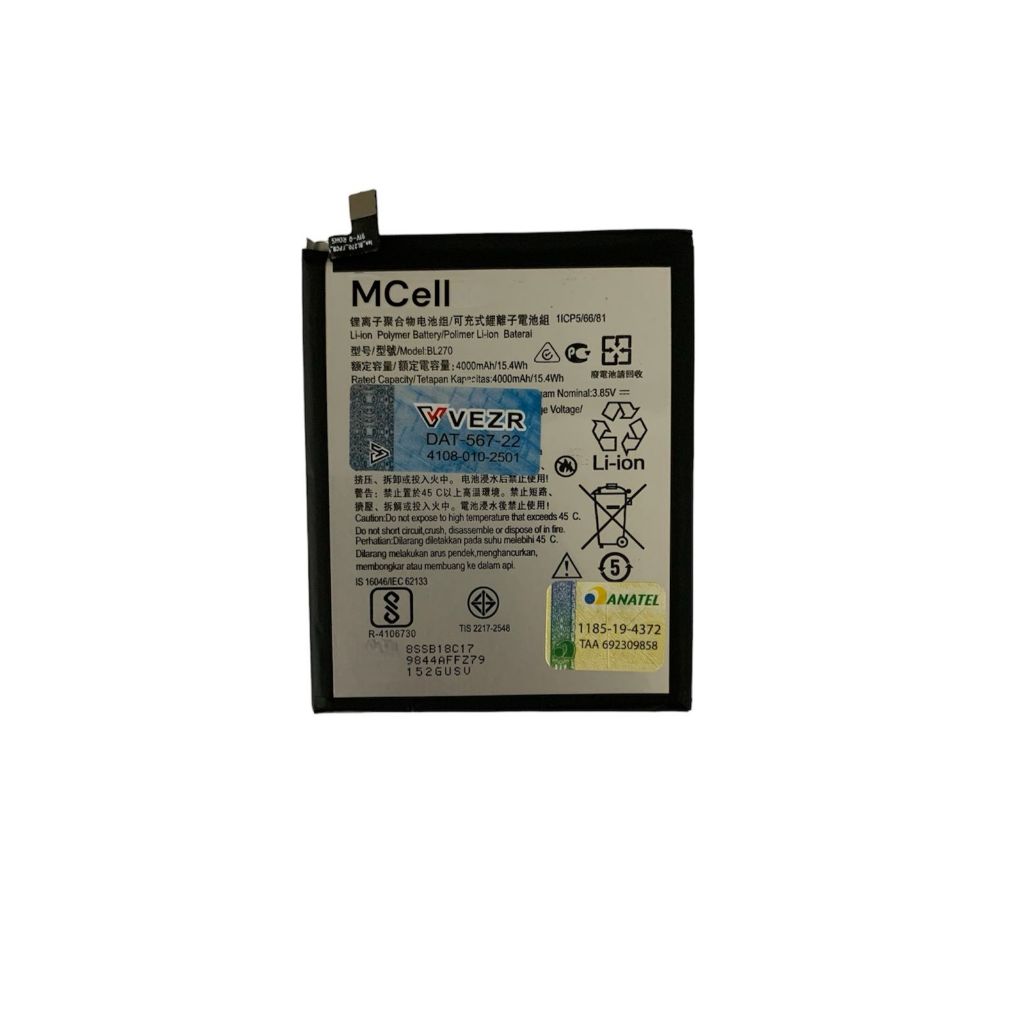 Ba-teria Modelo Envio Hoje Bl270 Serve Para Celular Moto G6 Play XT1922 Nova