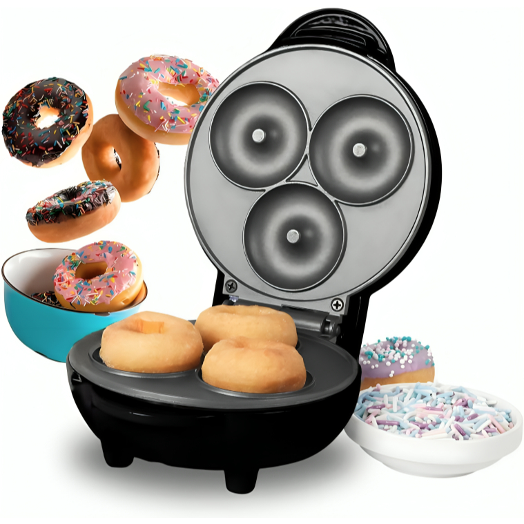 Mini Máquina de Fazer Donuts Rosquinhas 3 Furos Confeitaria Culinária110V E 220V