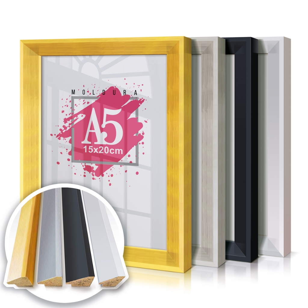 Quadro Moldura A5 15x20 Porta Retrato Flex Glass Certificado