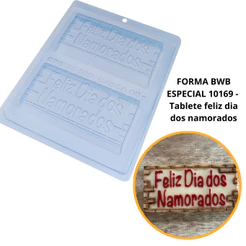 1~4 Forma bwb com silicone (3 partes) cod 10169 -tablete barra 200 gramas Feliz Dia dos Namorados//