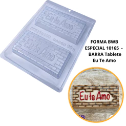 1~4 Forma bwb com silicone (3 partes) cod 10165 - BARRA Tablete Eu Te Amo//
