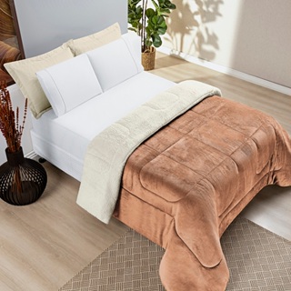 Coberdrom Edredrom full Everest - Casal Queen - Toque De Lã De Carneiro- Vinho em Oferta na Shopee