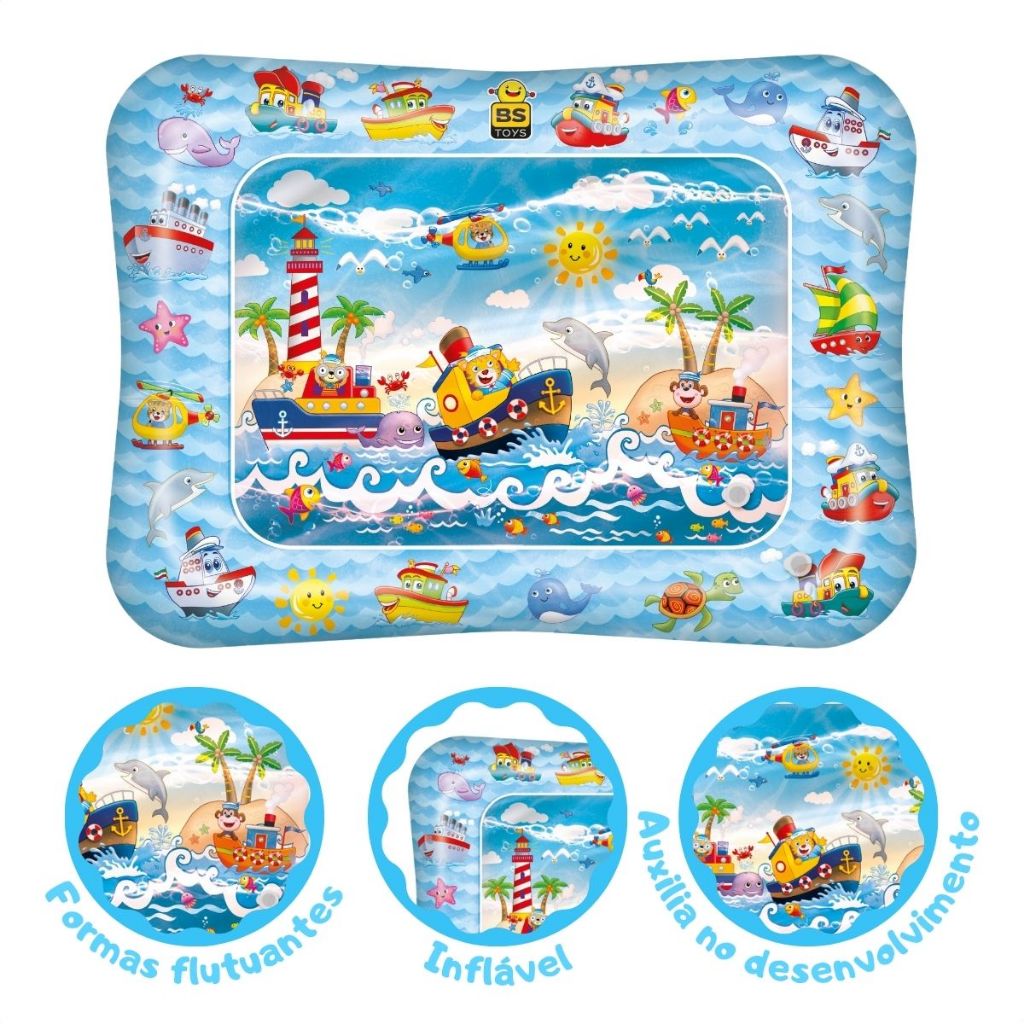 Tapete Água Inflável Bebê Almofada Atividade Para Crianças Brinquedo - Mom & Baby