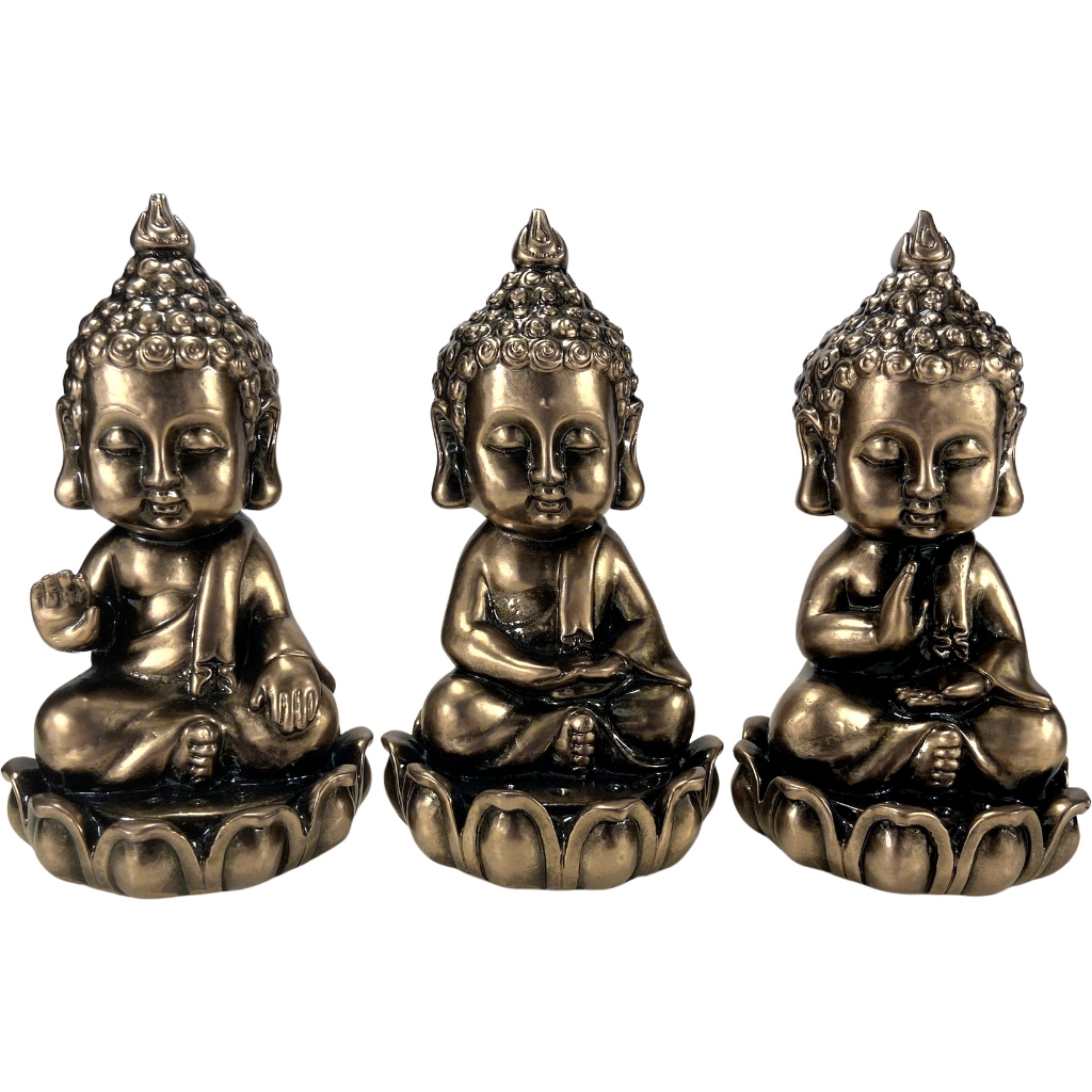 Incensário De Budas Em Meditação Na Flor De Lótus - Estatueta - Fengshui