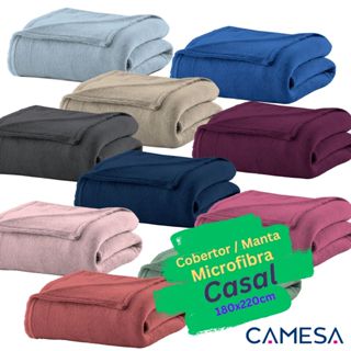 Cobertor Manta de Microfibra Liso Casal 180x220cm – Camesa em Oferta na Shopee