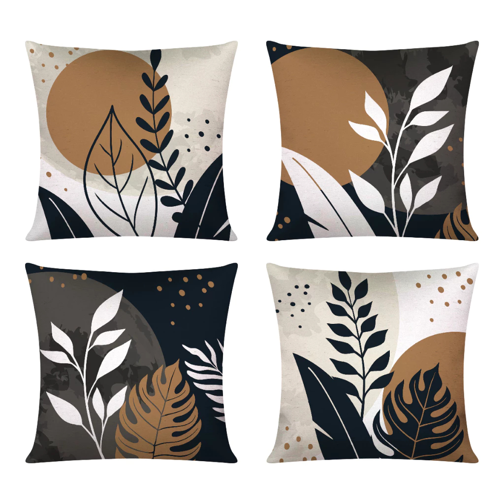 Kit 04 Capa De Almofada 45cm x 45cm Decorativa Modernas Folhagem Botânica em Oferta na Shopee