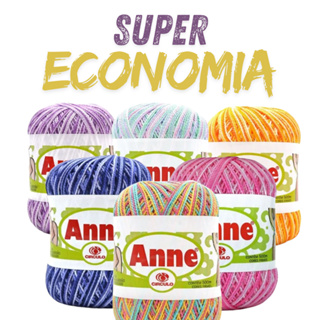 Linha Anne Multicor 500 Para Croche e Trico 100% Algodão Círculo em Oferta na Shopee