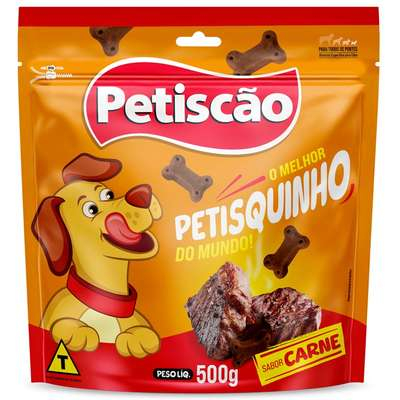 Bifinho Petiscão para Cães Adultos Sabor Carne Ossinho 500gr em Oferta na Shopee