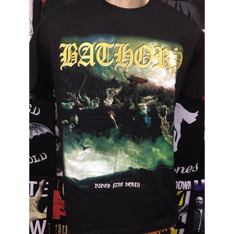 Camiseta de rock Bathory - Blood Fire Death camiseta Brutal Wear black metal