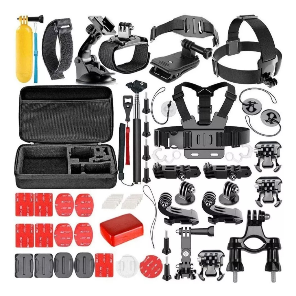 Kit Acessórios 53 ou 54 em 1 para GoPro e Câmera de Ação Completo com Maleta Suportes Profissional em Oferta na Shopee