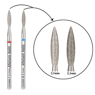 Broca Diamantada Chama Vermelha 2,1mm + Chama Azul 2,1mm Unhas Alongamento em Oferta na Shopee