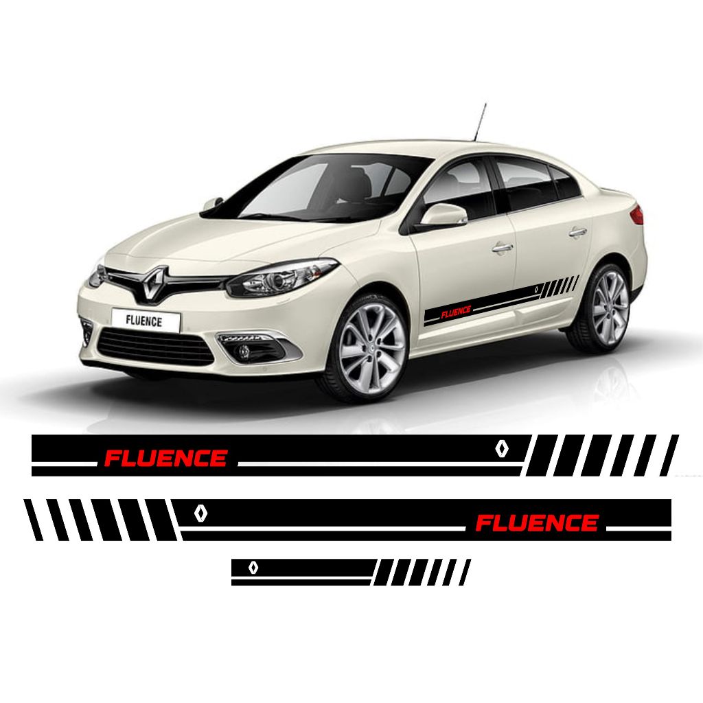 Faixas Laterais Renault Fluence Adesivos Portas  e Traseira Acessório Automotivo Tuning Personalizado RN60