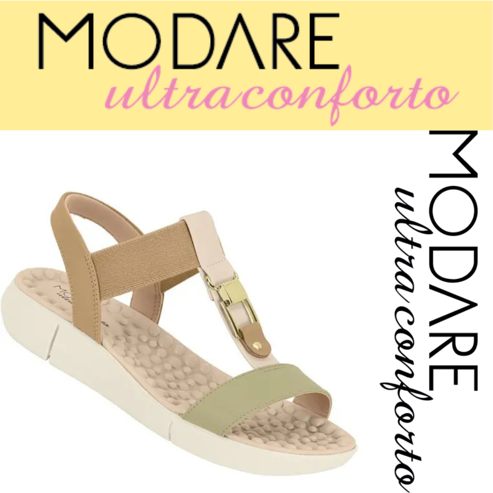 Sandália Feminina Papete Modare UltraConforto 7142139 Verde | Confortável e Leve para Dia a Dia