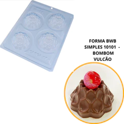 1~4 Forma BWB Com Silicone (3 partes) Para Chocolate - Bombom Vulcão 55g. Festas Trufas, Bombons.