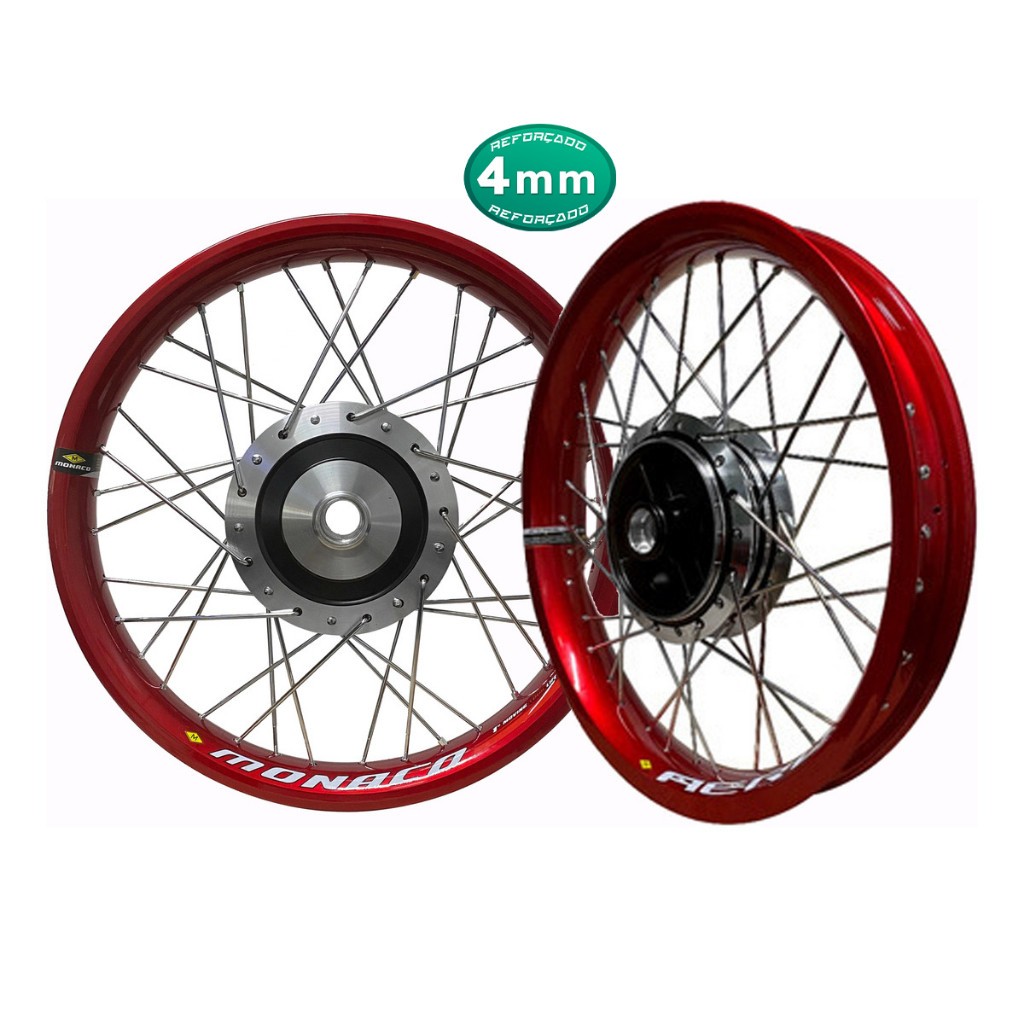 Par Roda Aro Monaco Aero Cubo Diamantado Titan Fan 150-160 Start 160 Tambor