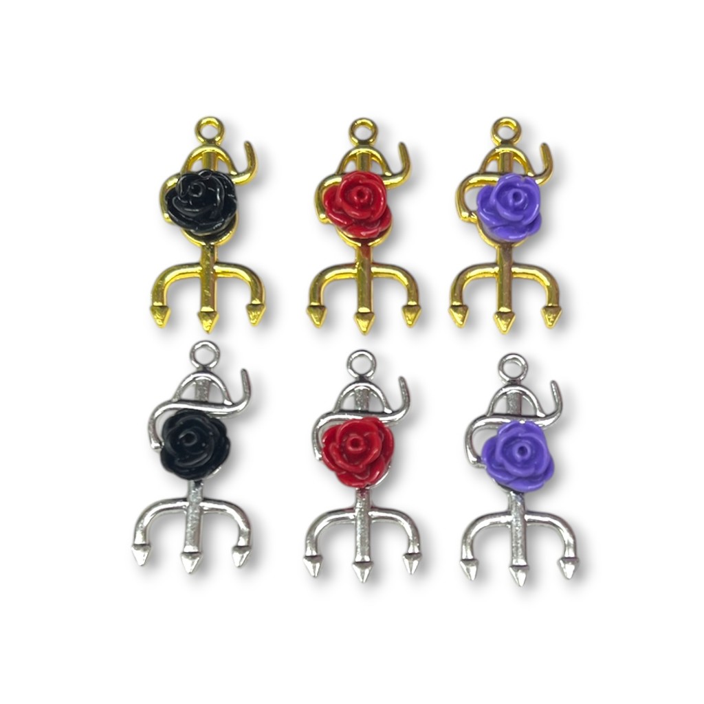 Kit 5 Pingentes Tridente com Rosa P