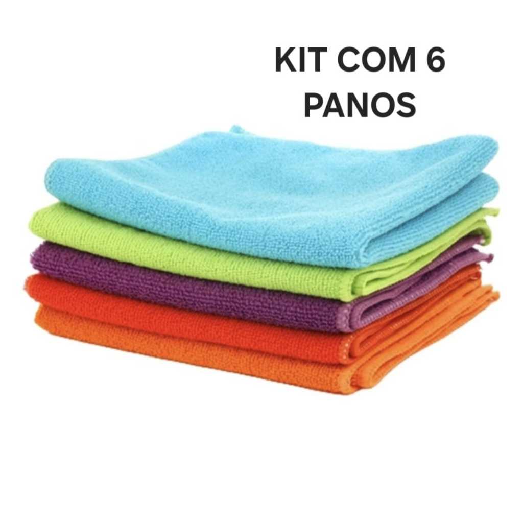 Kit Com 06 Panos  Toalha Mágica Microfibra  Multiuso Carro Reutilizável Flanela Limpa Vidro em Oferta na Shopee