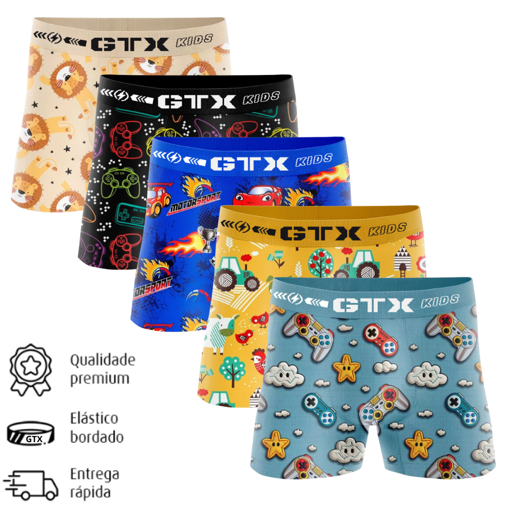 Kit 7 Cuecas Box Boxer Infantil Micro Fibra Cueca Boxer Meninos