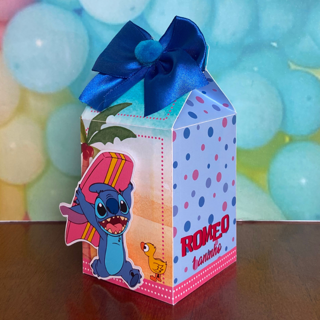 Caixa Milk 10 20 30 40 peças Lembrancinha Stitch aniversario Personalizados Decoração Festa Infantil
