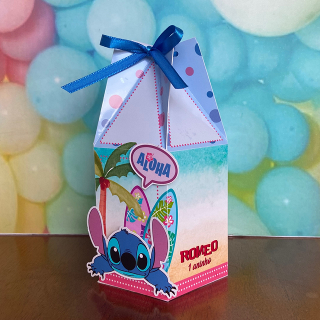 Caixa Sacola Sacolinha 10 20 30 40 peças Lembrancinha Stitch aniversario Personalizado Decoração Festa Infantil