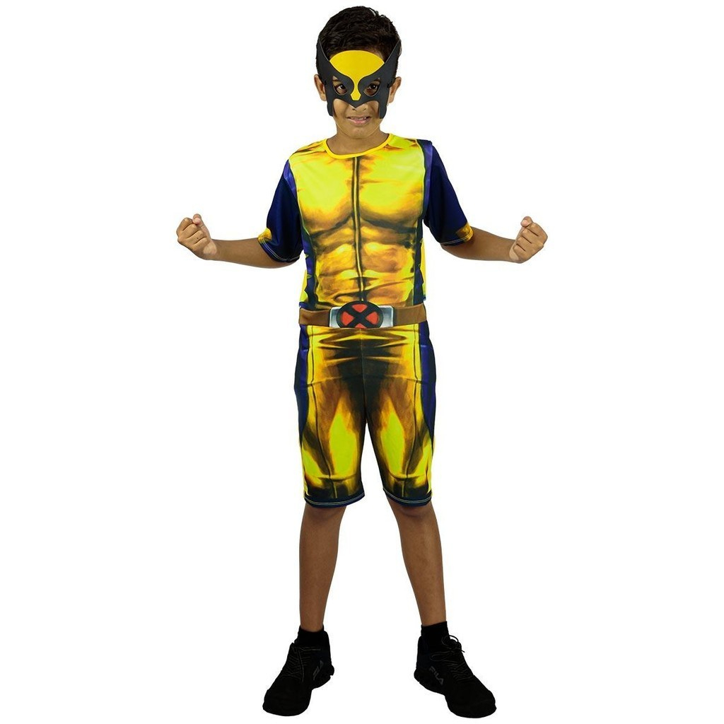 Fantasia Wolverine Infantil Curta P 2 - 4