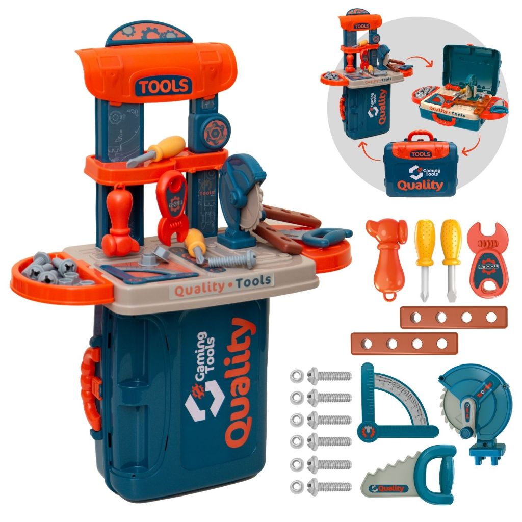 Maleta de Ferramentas Infantil 3 em 1 Multi Montagens Brinquedo Faz de Conta em Oferta na Shopee