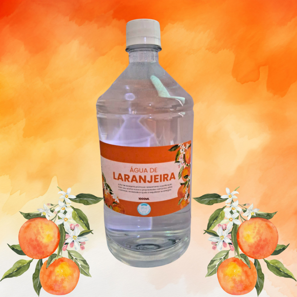 Água de Flor de Laranjeira 1L Banho Espiritual Prosperidade Paz Interior Limpeza Energética Proteção e Boas Vibrações.