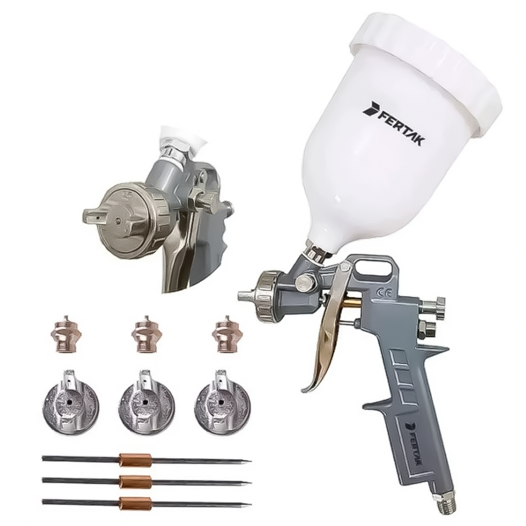 Pistola Pintura Gravidade Tanque Alto 600ml + Bicos + Kit Reparo Para Tinta Esmalte Base Água Verniz em Oferta na Shopee