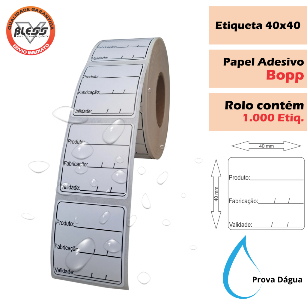 1 Mil Etiqueta BOPP 40x40 Validade Manipulação Anvisa em Oferta na Shopee