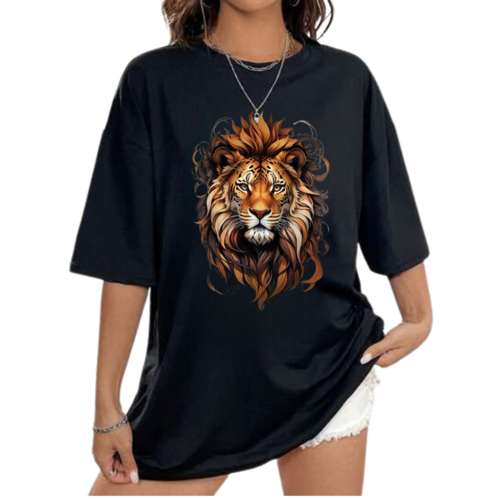 Camisa Camiseta Estampa Leao de Juda Moda Academia Oversized Grande Feminina