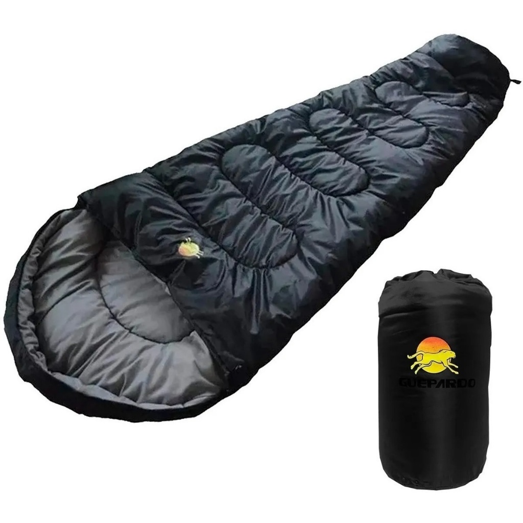 Saco De Dormir Acampamento Camping Ultralight Preto Guepardo