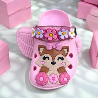 Babuche Infantil Menina Raposa Raposinha Flor Sandalia  Leve Confortavel Delicado Antiderr...