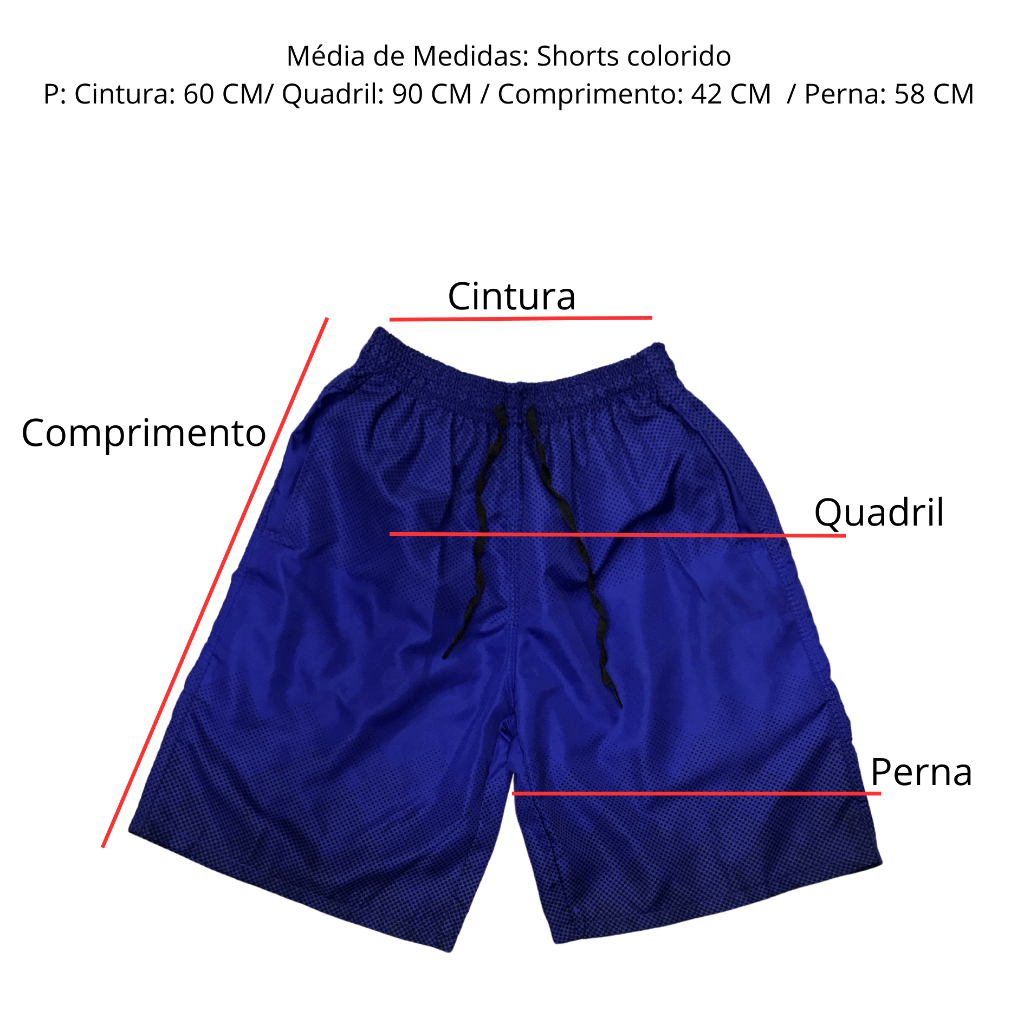 Short Tactel Estampado Básico Masculino Juvenil