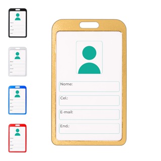 Porta protetor Crachá Rígido Vertical Alumínio P/ Eventos e Trabalho em Oferta na Shopee