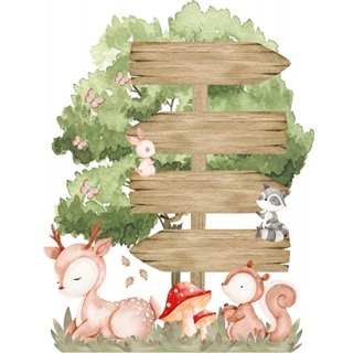 1 display de chão Placa indicativa bosque encantado mdf 3 mm em Oferta na Shopee