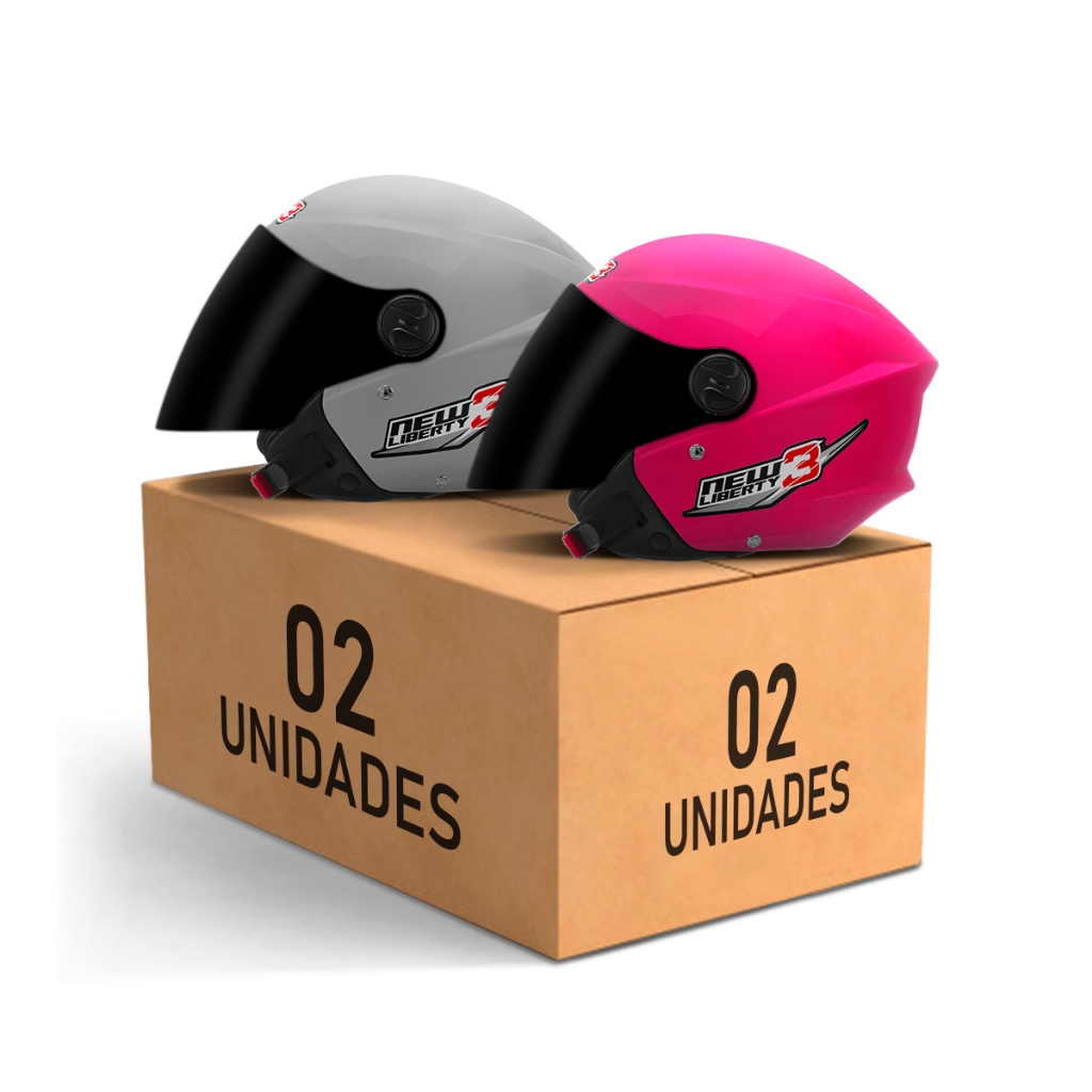 Kit Capacete Moto Aberto Masculino e Feminino Pro Tork New Liberty 3 Three Viseira Fumê Cinza em Oferta na Shopee