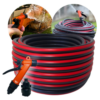 Mangueira De Jardim Trançada 10 Metros Preta com Gatilho Tripla Camada Reforçada Não Dobra Flexível em Oferta na Shopee