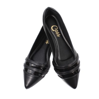 Sapatilha Feminina Bico Fino Preta Mocassim Rasteirinha