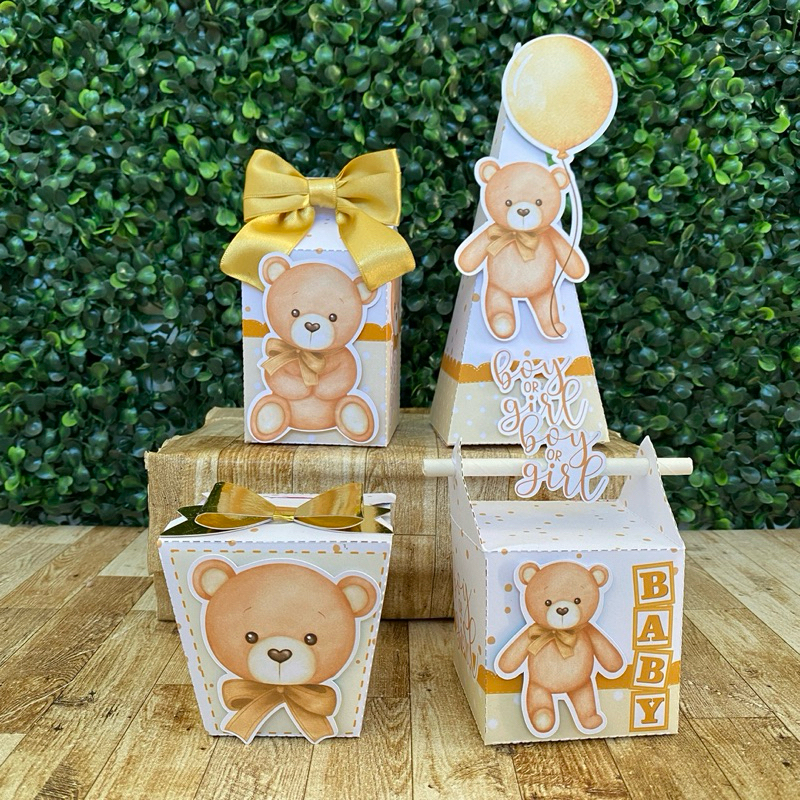 Kit Festa Chá Revelação Ursinho Personalizados | Lembrancinhas | Festa infantil