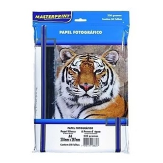 50 Folhas Papel Fotografico A4 Glossy 230g Masterprint em Oferta na Shopee