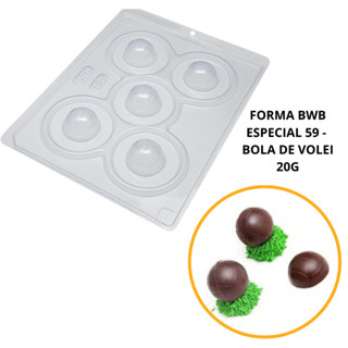 1~4 Formas BWB Com Silicone (3 partes) Para Chocolate Cód. 59 -Bolinha Especial Volei 20g.Para Trufa em Oferta na Shopee