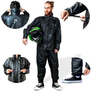 Capa de Chuva Motoqueiro Impermeável Conjunto Pvc Reforçado Frio Chuva Pioneira em Oferta na Shopee