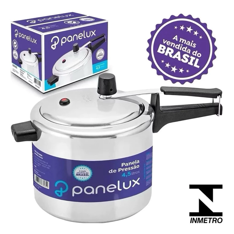 Panela De Pressão alumínio Polido 4,5litros Panelux A Mais Vendida Do Brasil — imagem 1