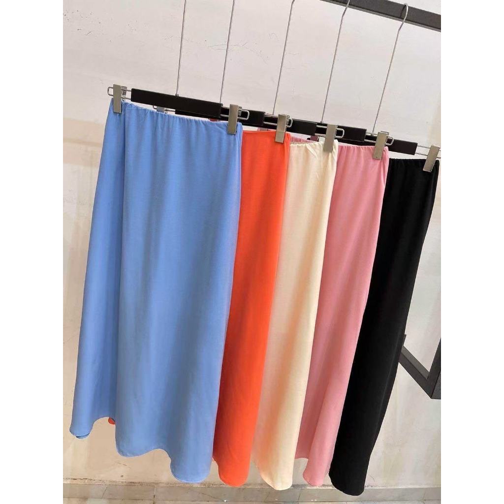 Saia longa lisa YY2821 ( Crepe servilha) em Oferta na Shopee