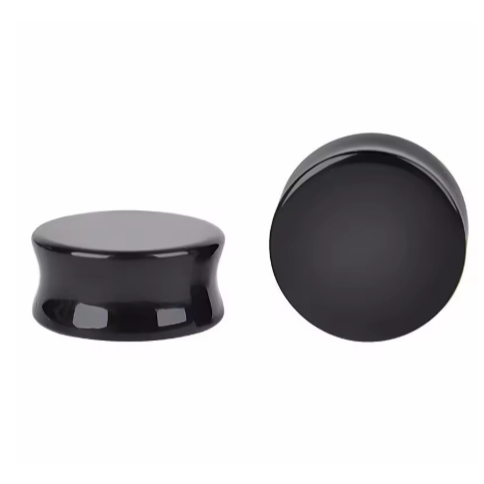 2 Alargador Plug Acrílico Preto Piercing Joia