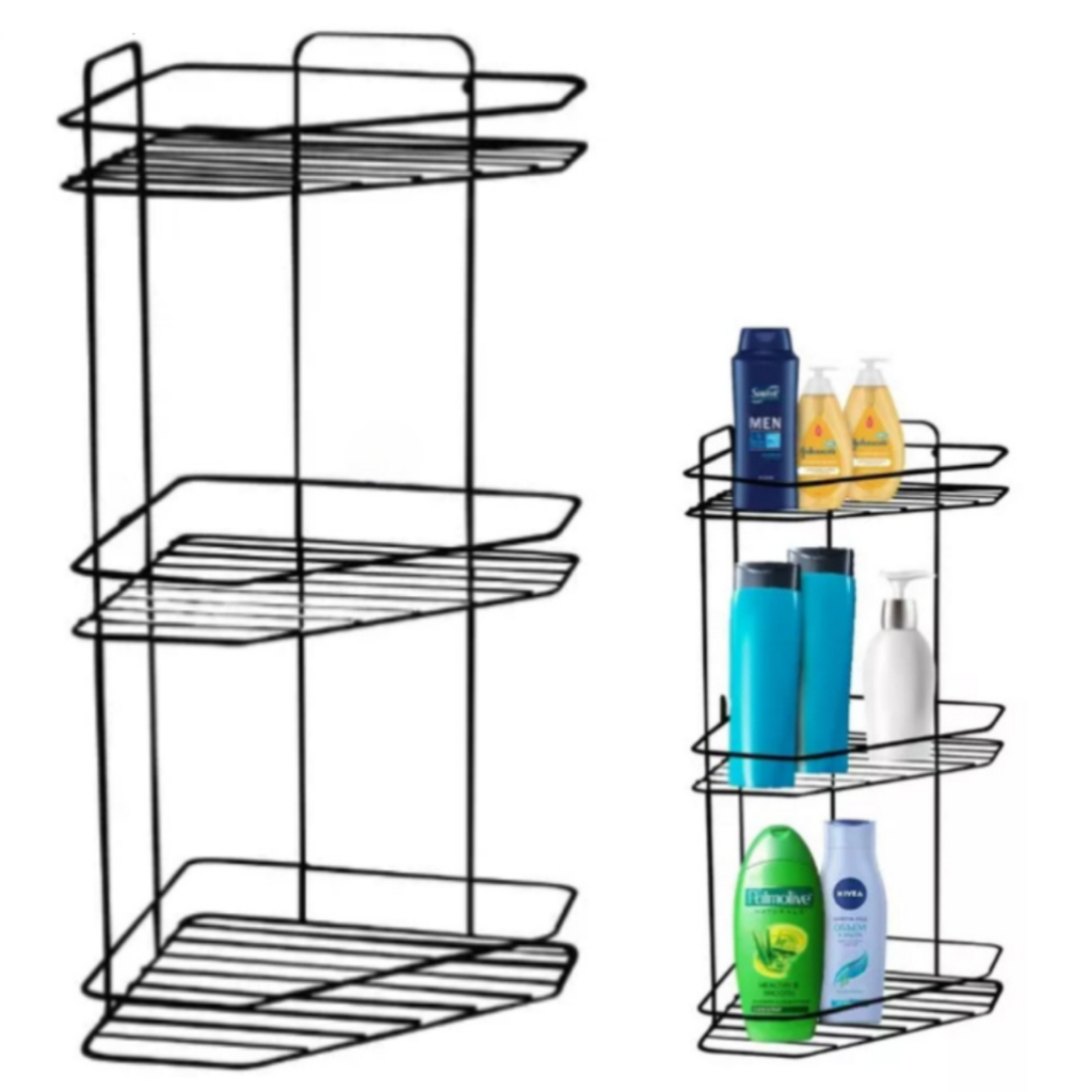 Suporte Cantoneira De Parede 3 Níveis Porta Shampoo Condicionador Banheiro em Oferta na Shopee