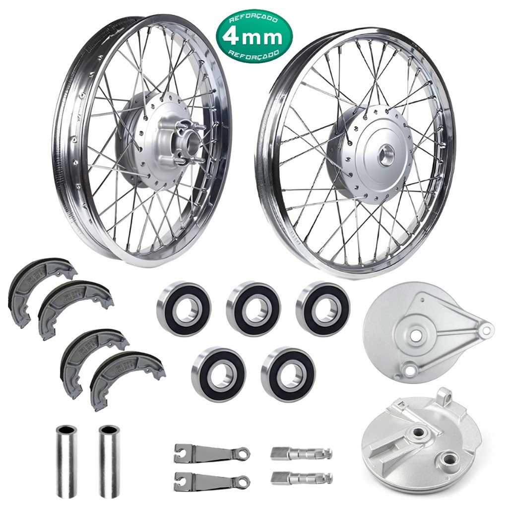 Par Aro Roda Raio 4mm ou Inox Tambor Cg Fan 125 09/18 Espelhos / Rolamento