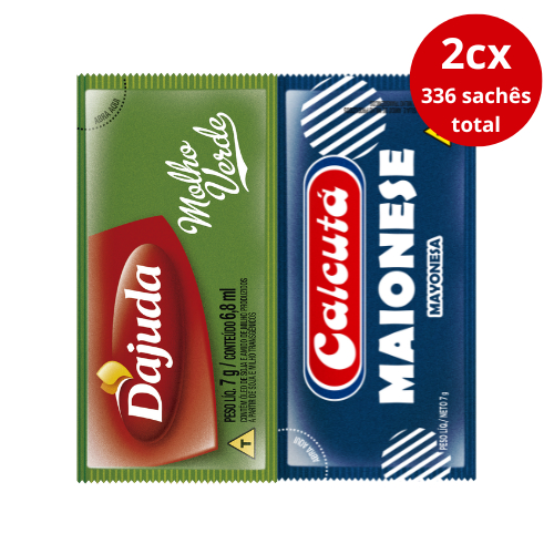 Kit 336Un Sachês 7g de Maionese de Salsa e Tradicional para Lanches Petiscos Pastéis